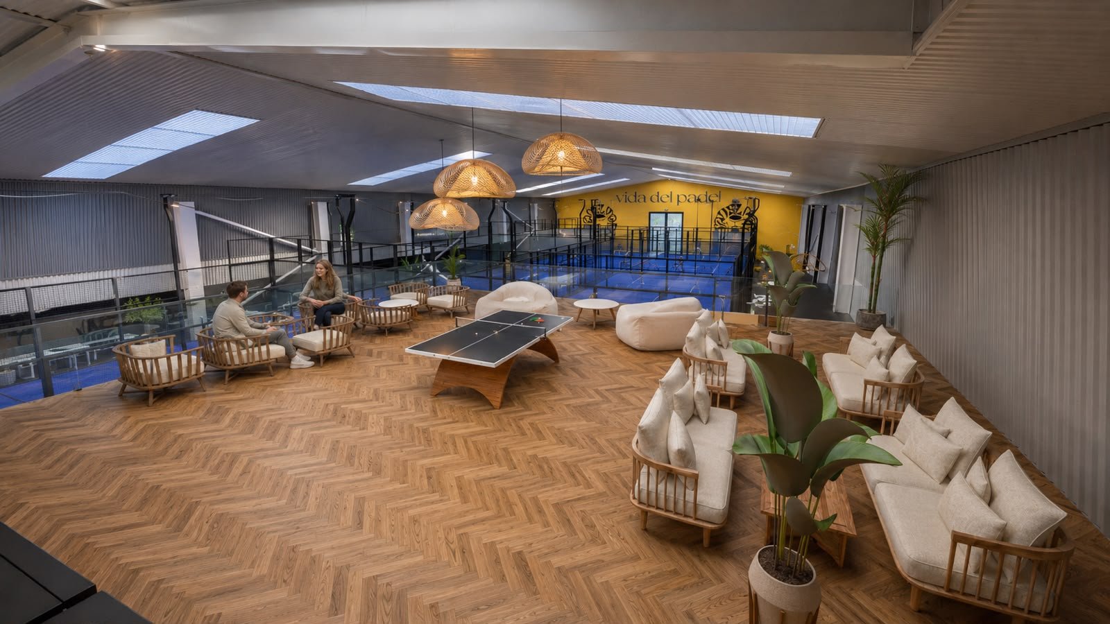 VDP Wakefield mezzanine lounge overlooking the courts