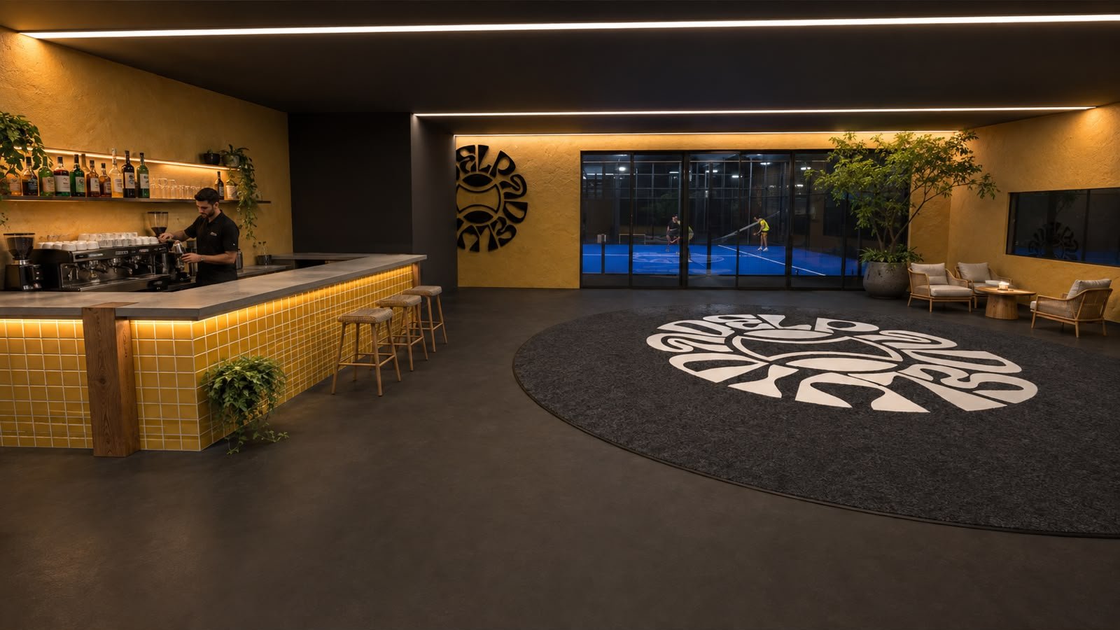 VDP Wakefield bar and lounge with a view onto the courts